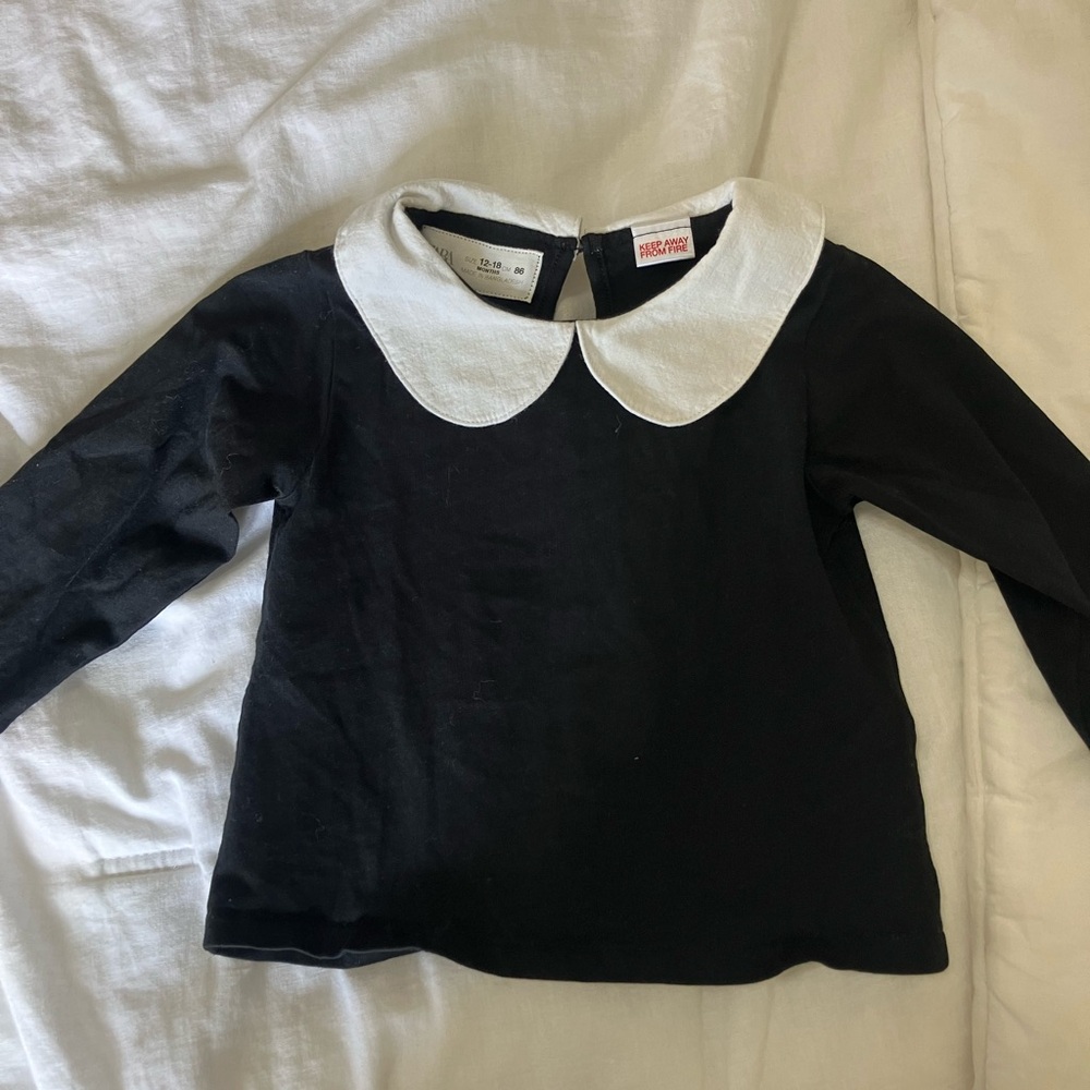 Zara Peter Pan Collar 12-18M Long Sleeve Shirt